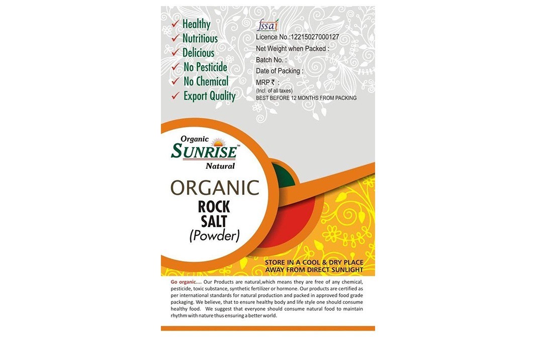 Organic Sunrise Organic Rock Salt (Powder)    Box  2 kilogram